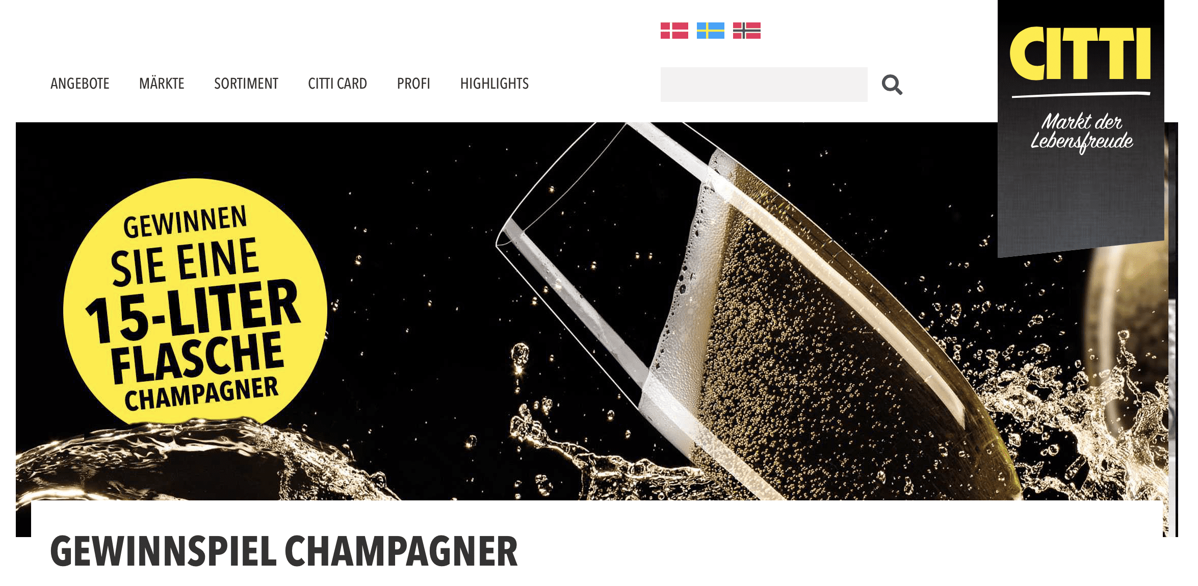 Citti Markt Champagner Gewinnspiel 