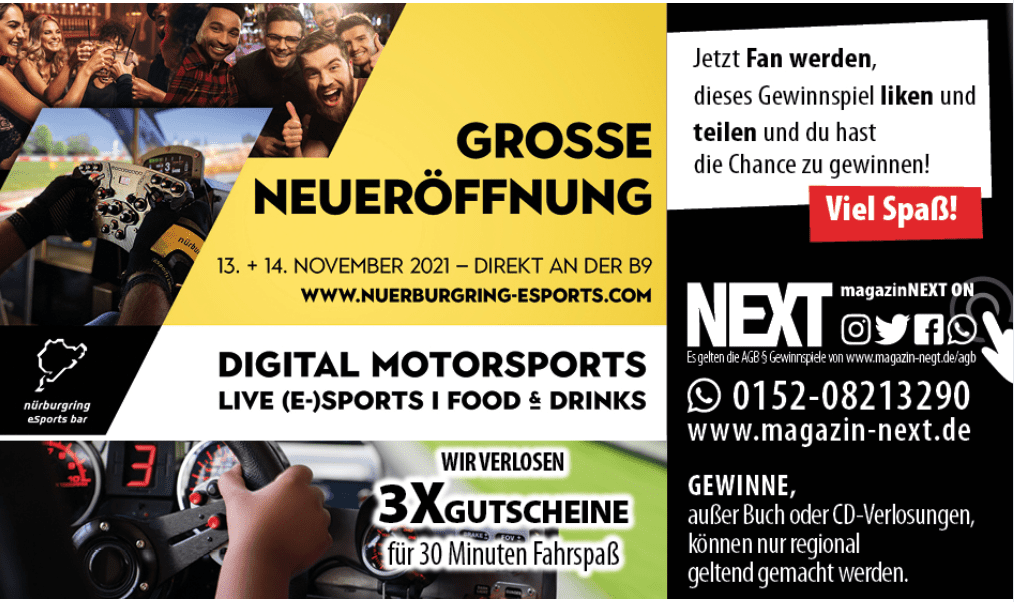 case_Nürburgring Esports Bar_Social Media_Neueröffnungs-Gewinnspiel 