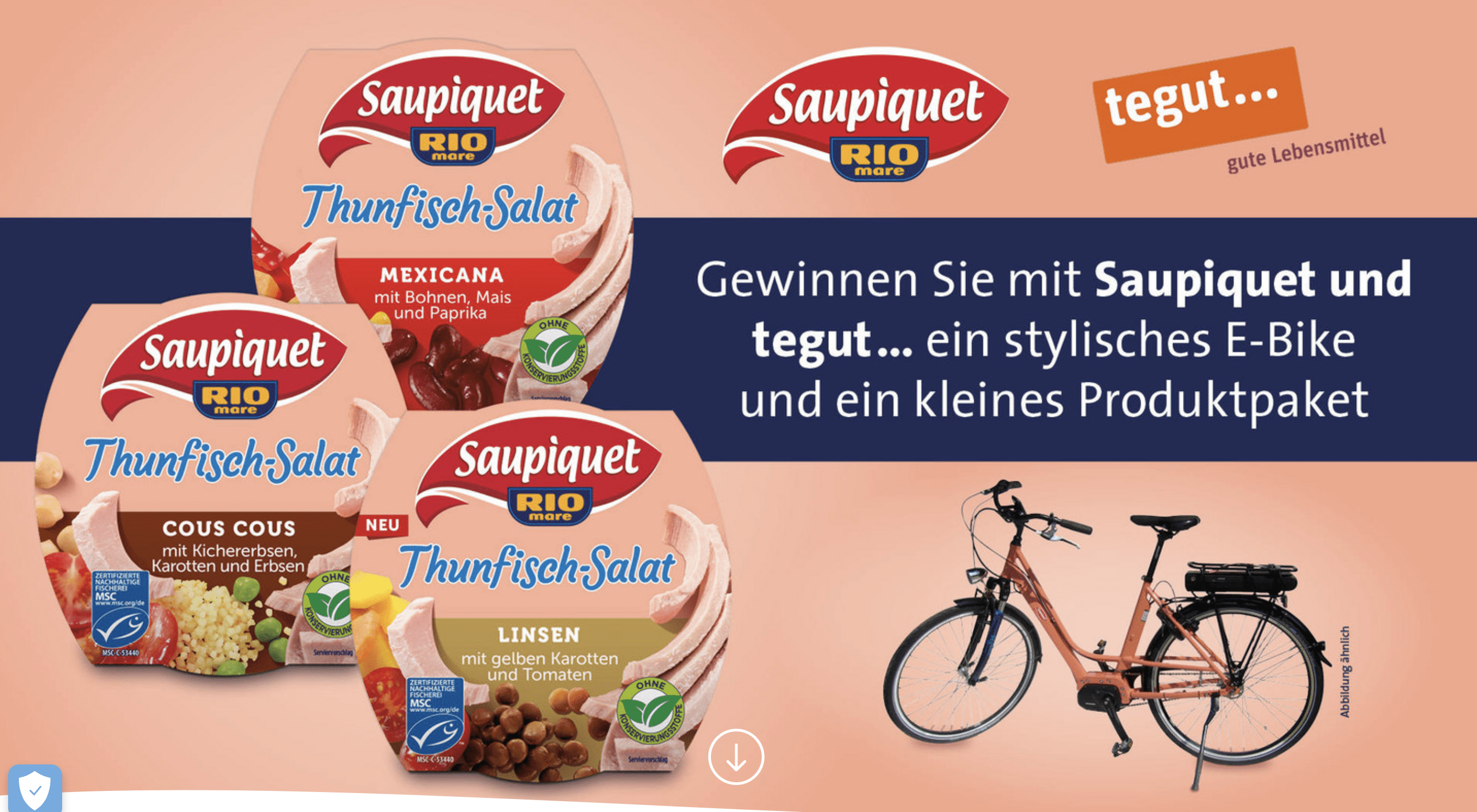 case_tegut verlost ein E-Bike_Saupiquet Produktpaket