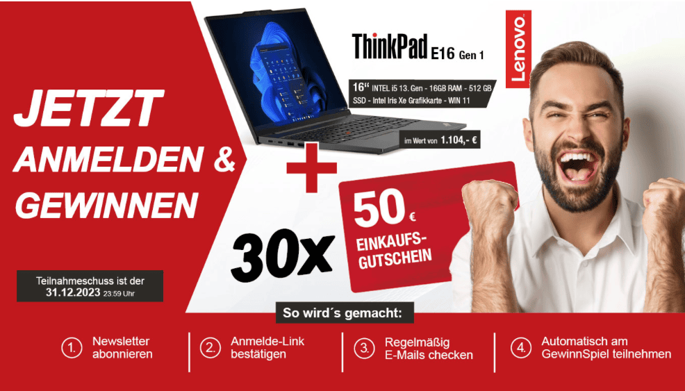 case_Heinzsoft - Lenovo ThinkPad E16 Gen1 im Wert von 1.104 € gewinnen