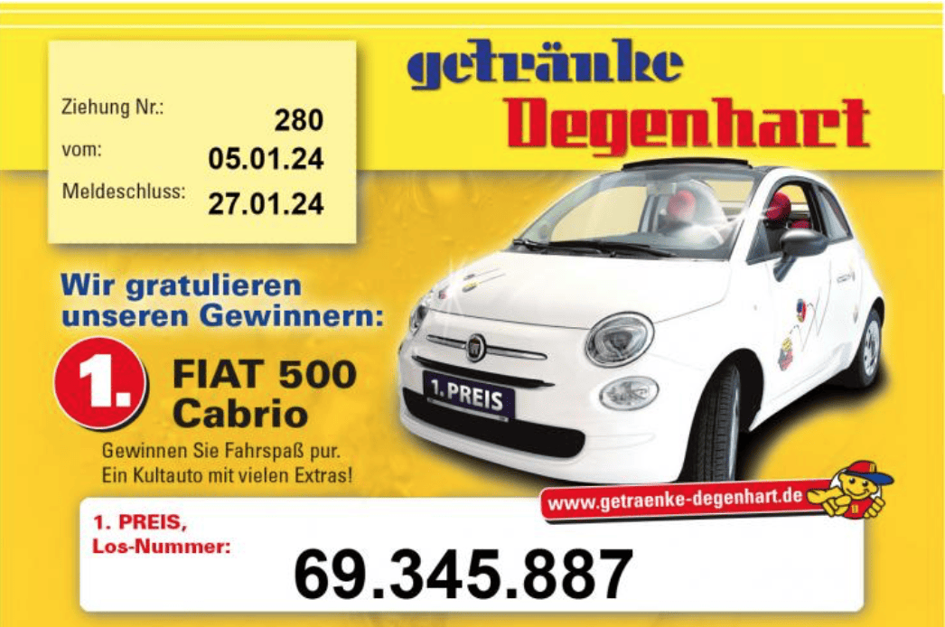 case_Getränke Degenhart Gewinnspiel Alle 8 Wochen Fiat 500 Cabrio