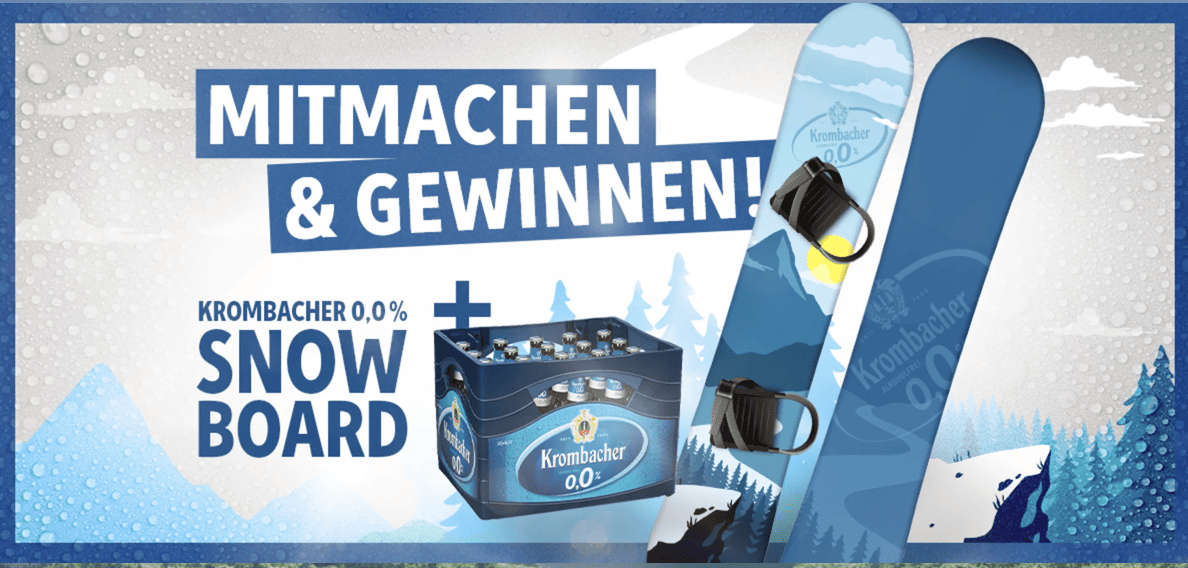 case_Krombacher-Gewinnspiel 10 x ein Krombacher o,0% Snowboard-Paket