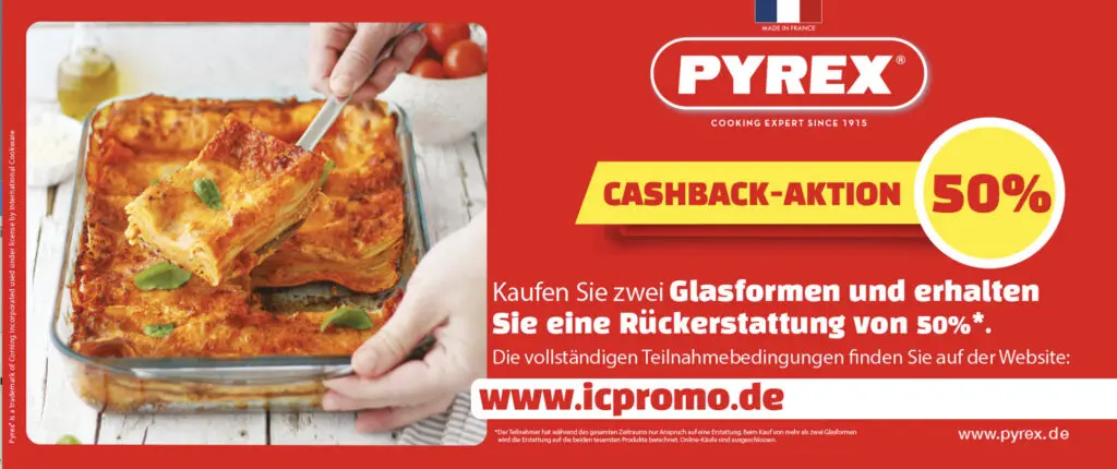 case_Case “2 PYREX-Glasformen kaufen – 50% Cashback kassieren”