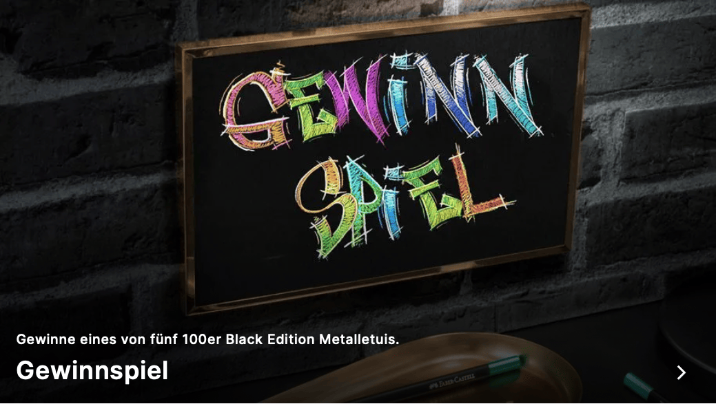 case_Faber-Castell-Gewinnspiel Chance auf fünf 100er Black Edition Metalletuis