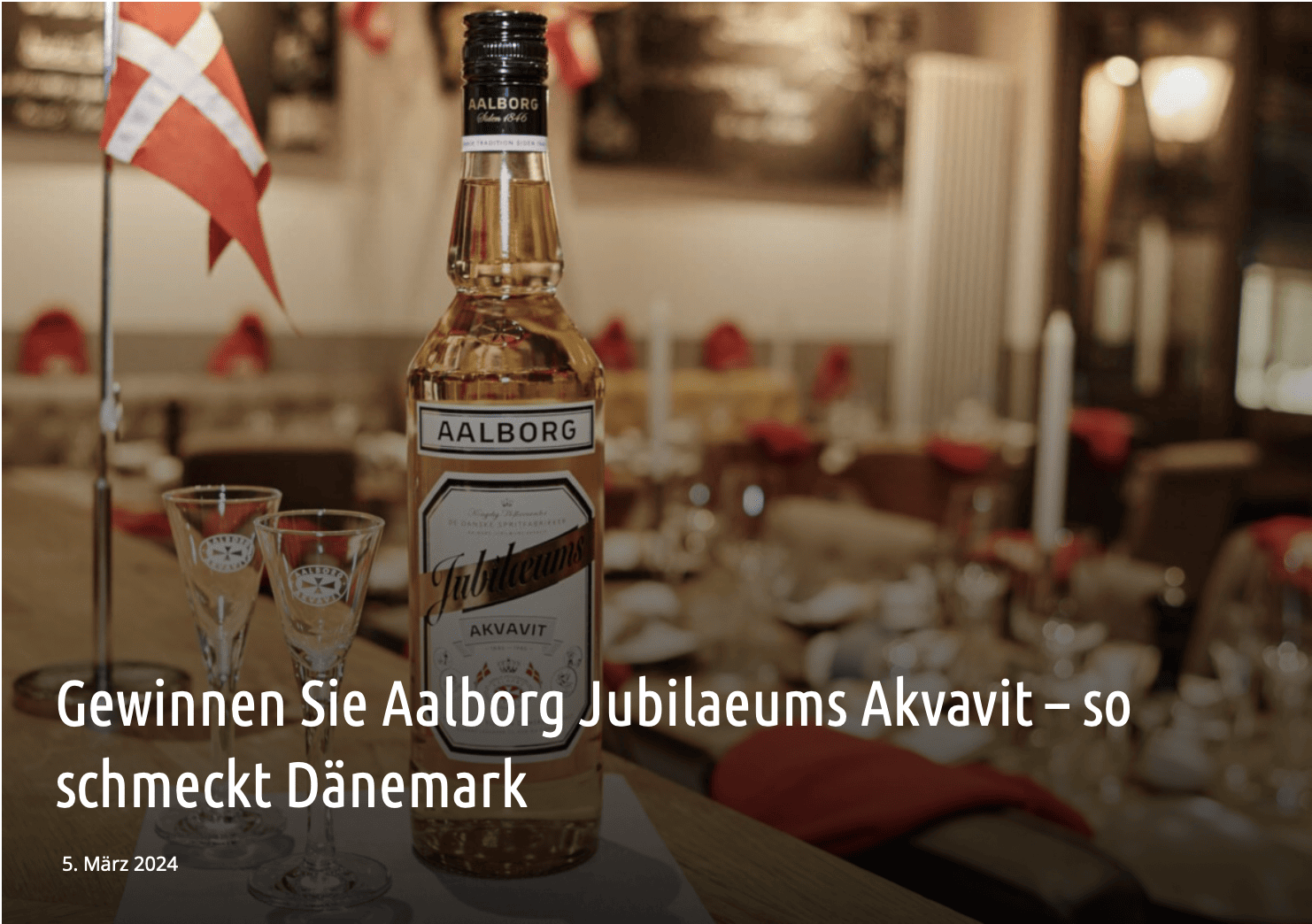 case_geniessen-reisen.de - 5 x eine Flasche Aalborg Jubilaeums Akvavit