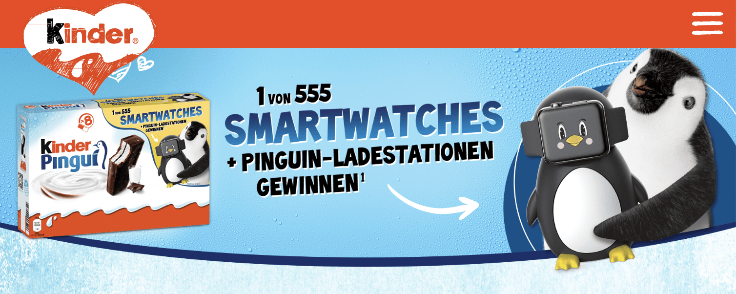 case_Kinder Pingui Gewinnspiel – 500 Smartwatches gewinnen