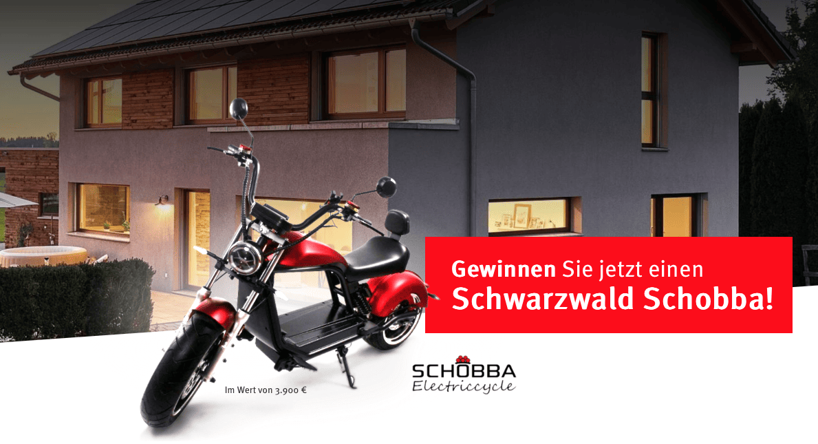 case_WeberHaus-Gewinnspiel Schwarzwald Schobba mit E-Motor für 3.900 €