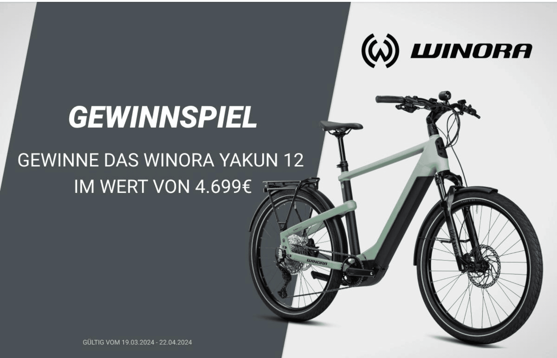 case_Fahrrad XXL - WINORA YUKAN 12 E-Trekkingbike im Wert von 4.699€